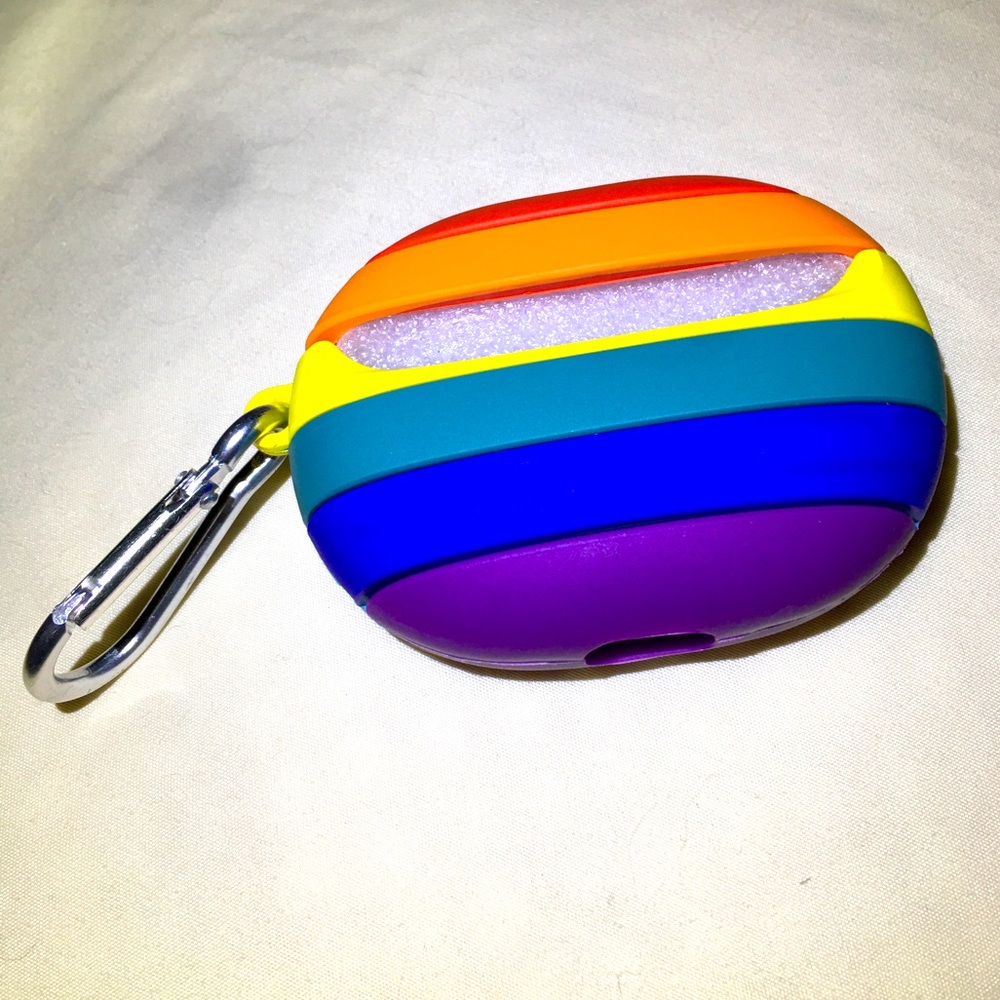 For Beats Studio Wireless Earbuds Soft Silicone RAINBOW Case Cover Keychain /131